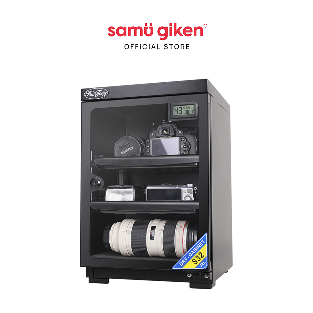 Samu Giken ตู้กันชื้น (32 ลิตร) DRY CABINET 2 ชั้น EPFCX32L ป้องกันเชื้อรา ลดความชื้น เก็บกล้อง เลนส์ รับประกัน 1 ปี