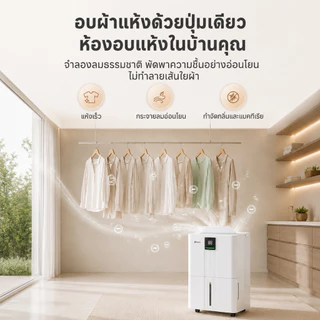 Simplus เครื่องลดความชื้น 30 ลิตร/วัน ไอออนลบ 60 ล้าน AI ลดความชื้นอัจฉริยะ ควบคุมผ่านแอป CUSH010