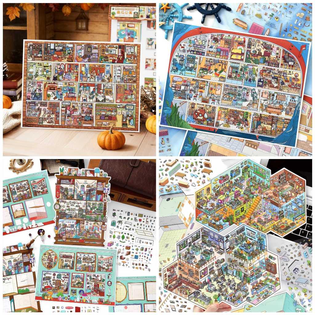 สติ๊กเกอร์ 3D Sticker Scene [ชุด Infeel Me 1.0] DIY ฉากสติ๊กเกอร์ภูมิทัศน์กันน้ำ Journal Scrapbooking