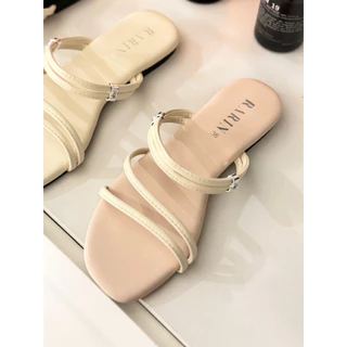 Rarin รุ่น [ Jolyn ] 36 - 41 รองเท้าแตะพื้นนุ่ม หนังนิ่ม ใส่ได้สองแบบ