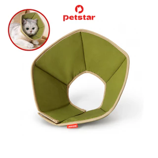Petstar ปลอกคอกันเลียแมว คอลล่าแบบนิ่ม ป้องกันเลียแผลหลังผ่าตัดและทำหมัน ใส่สบาย น้ำหนักเบา ปรับขนาดได้ S/M