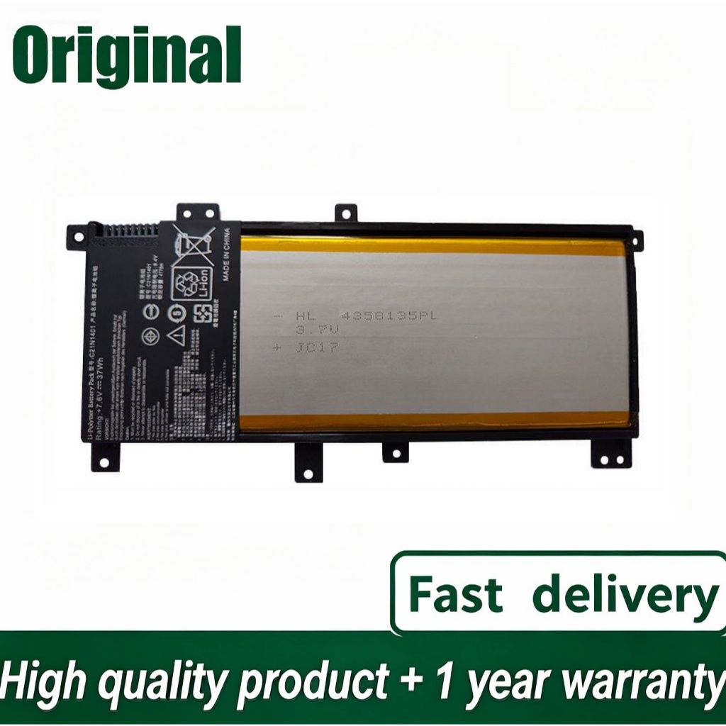 C21N1401 Battery Notebook Asus X455 K455L Series 7.6V 37Wh 4900mAh ประกัน1ปี