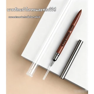 Nail.Girl แปรงปากกาวาดเส้นเล็บ ด้ามจับไม้ 6/9/12/15/18 มม พู่กันเพ้นท์เล็บเจล พร้อมปลอก ใช้สำหรับวาดลวดลายบนเล็บ