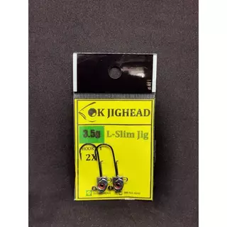 OK JIGHEAD L-Slim Jig เบ็ด Mustad หัวจิ๊กตาหวาน ทรงสลิม สำหรับเหยื่อยาง (3.5g - 15g) L-Slim Jighead 2X/3X