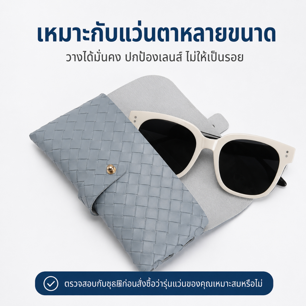 [จัดส่งจากกรุงเทพฯ] กล่องใส่แว่นตา/กล่องใส่แว่นกันแดด ทำจากหนัง PU ดีไซน์เรียบหรู