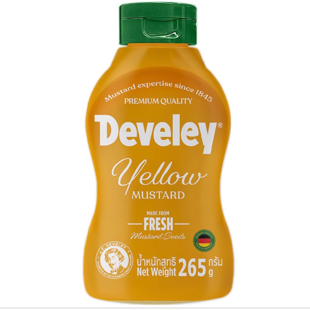 Develey Yellow Mustard 265g/Wholegrains Mustard 320g./Medium Hot Mustard 350g./Dijon Mustard 350g. ด
