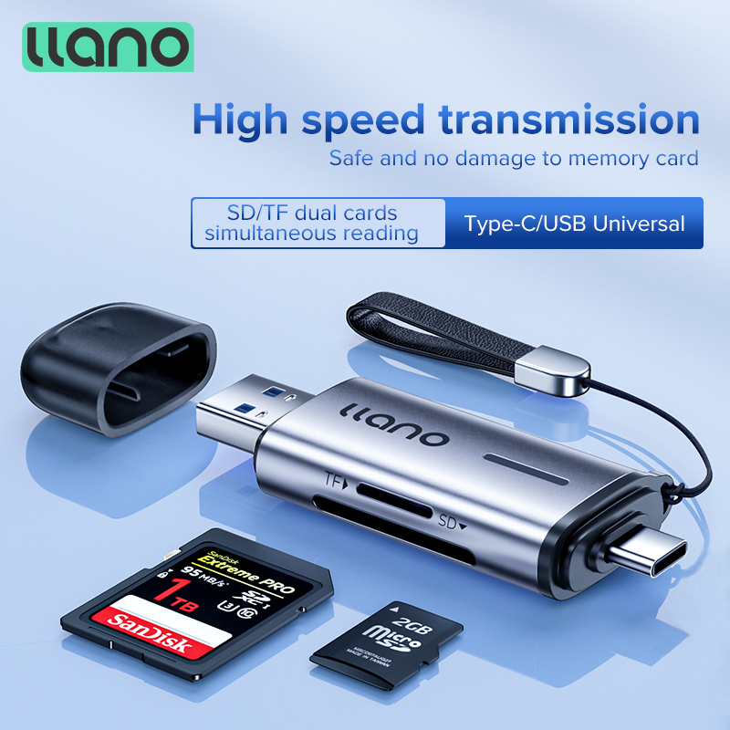 [สินค้าพร้อมส่งในไทย] LLANO Card Reader Type-C & USB 3.0 รองรับ SD, TF และ Micro SD มาพร้อมพอร์ตคู่