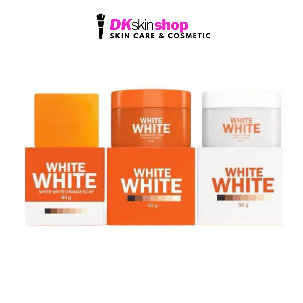 แพคเกจใหม่ [เซ็ท 3 ชิ้น] ไวท์ ไวท์ บูสเตอร์ ครีม (50g.) +ไวท์ ไวท์ บูสเตอร์ บอดี้ ครีม (50g.) +ไวท์ ไวท์ โซพ (65g.)