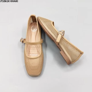 Mellow Mesh Mary Jane รองเท้าสันแบนฉลุทั้งคู่ ระบายอากาศได้ดี ไซส์ 36-41