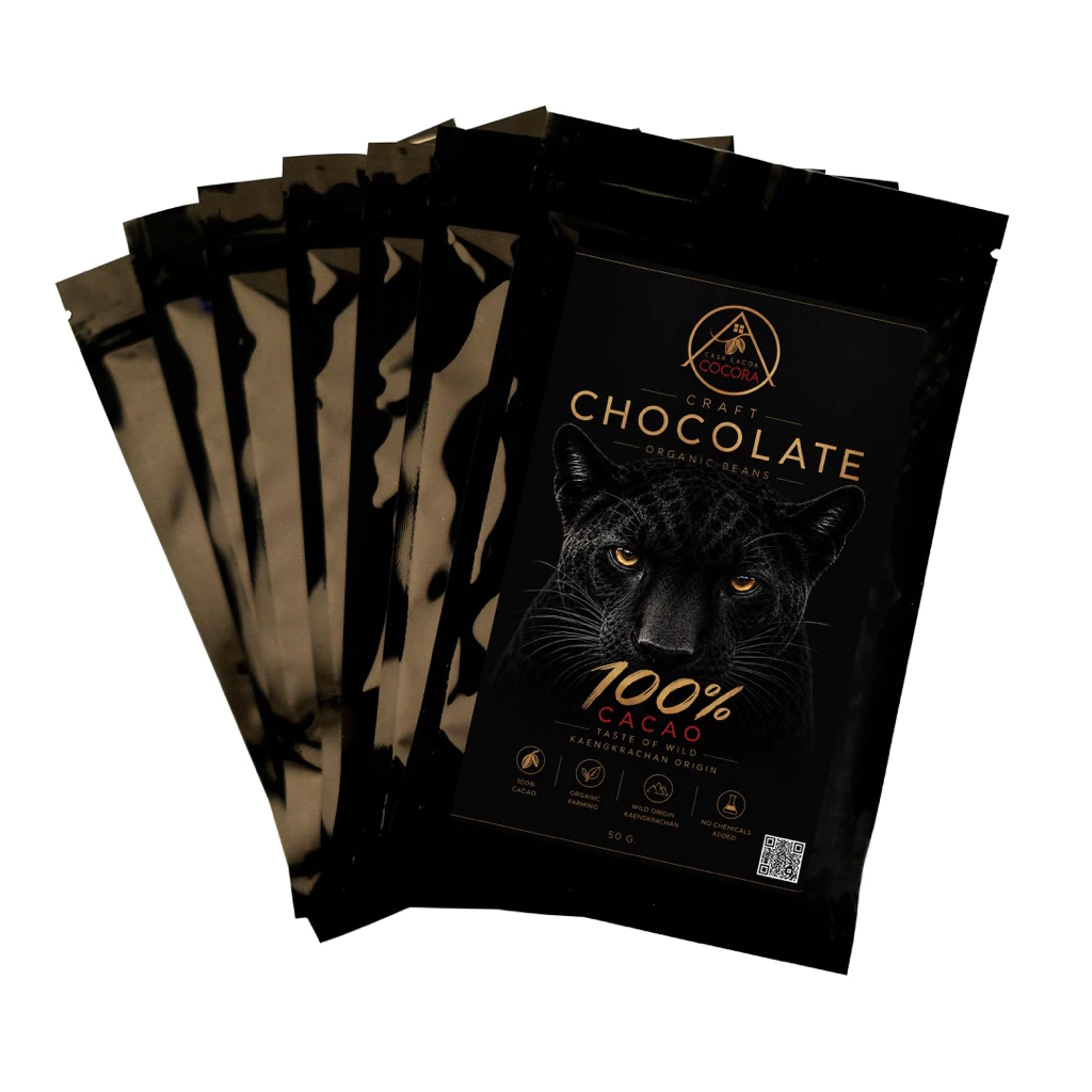 Organic Dark Chocolate 50g. 70%,85%,95%,100% KaengKrachan Forest Origin :Nutty >Floral>Fruityปลายไม่เปรี้ยวแน่นอน