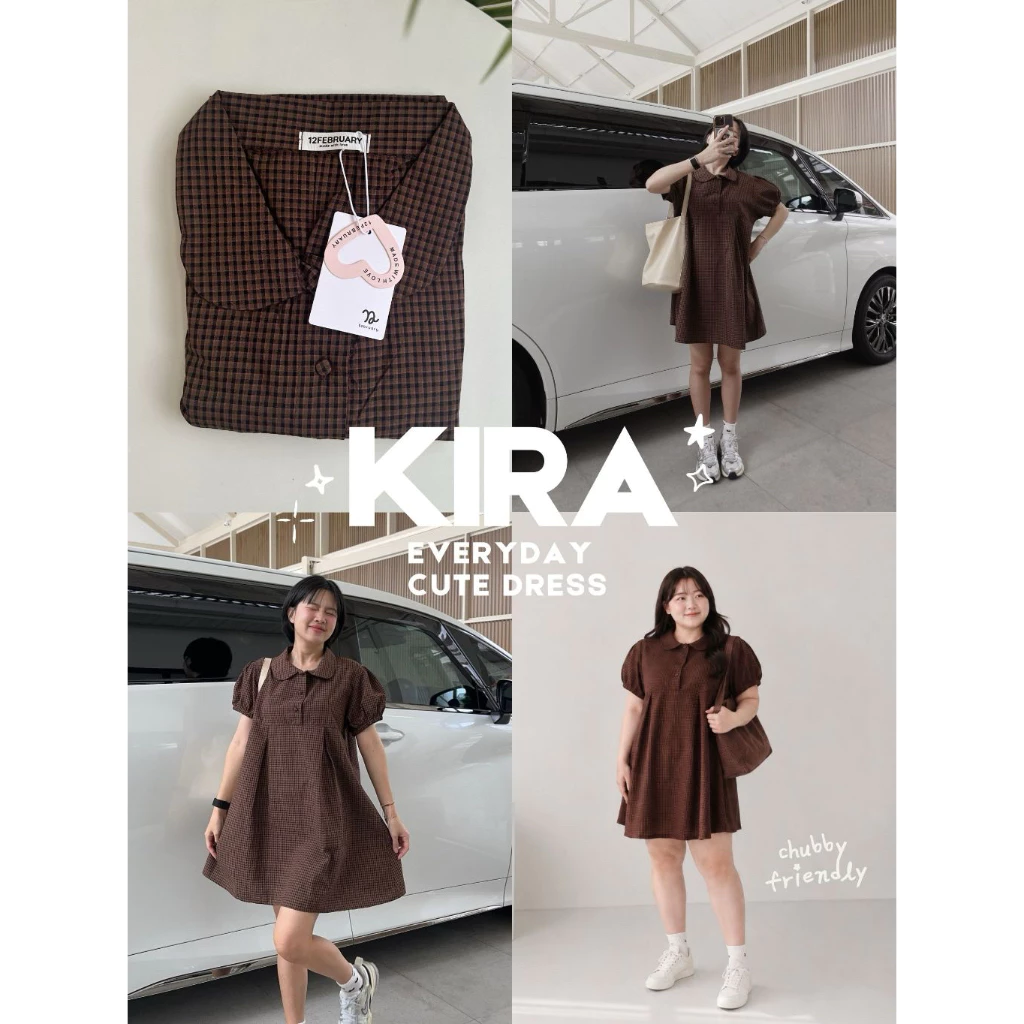12FEBRUARY | KIRA DRESS ชุดเดรสผ้าลายตารางเล็ก ดีเทลน่ารัก ใส่สบาย