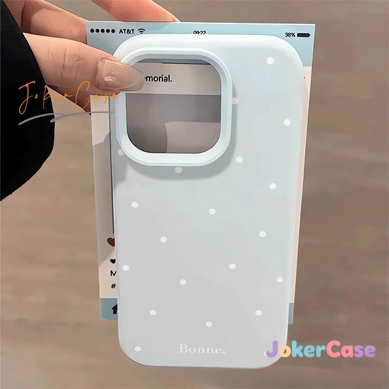 เคสสำหรับ iPhone 15 11 16 17 14 12 13 Pro Max 13 14 15 12Pro 16E 16 14 15 Plus เคสโทรศัพท์ลายจุดหลากสีเรียบง่ายและน่ารัก