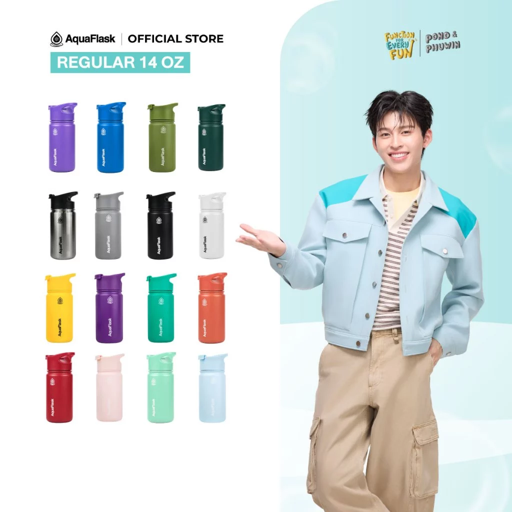 AquaFlask Regular 14oz - กระบอกน้ำเก็บความเย็น กระติกน้ำสแตนเลส 14ออนซ์