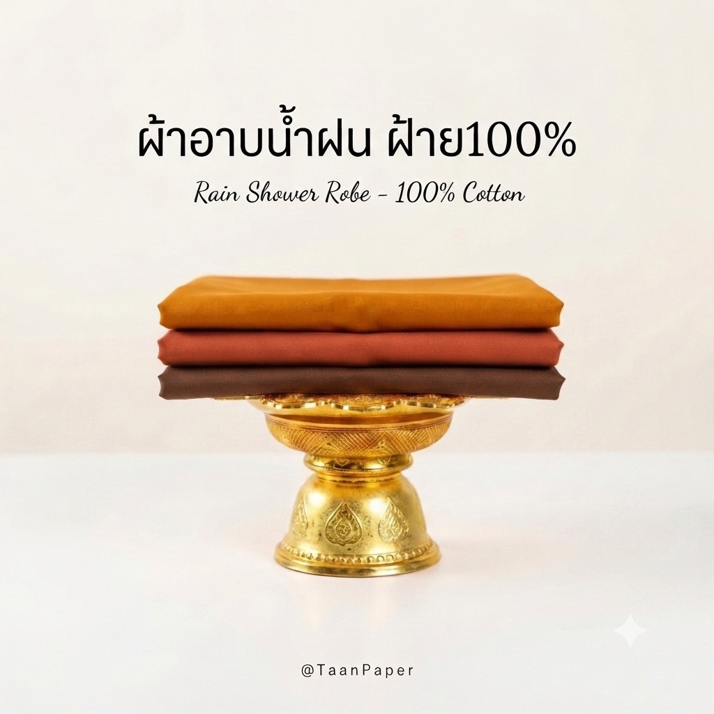 ผ้าอาบน้ำฝน ฝ้าย100% เนื้อดี สีไม่ตก ใช้ได้จริง