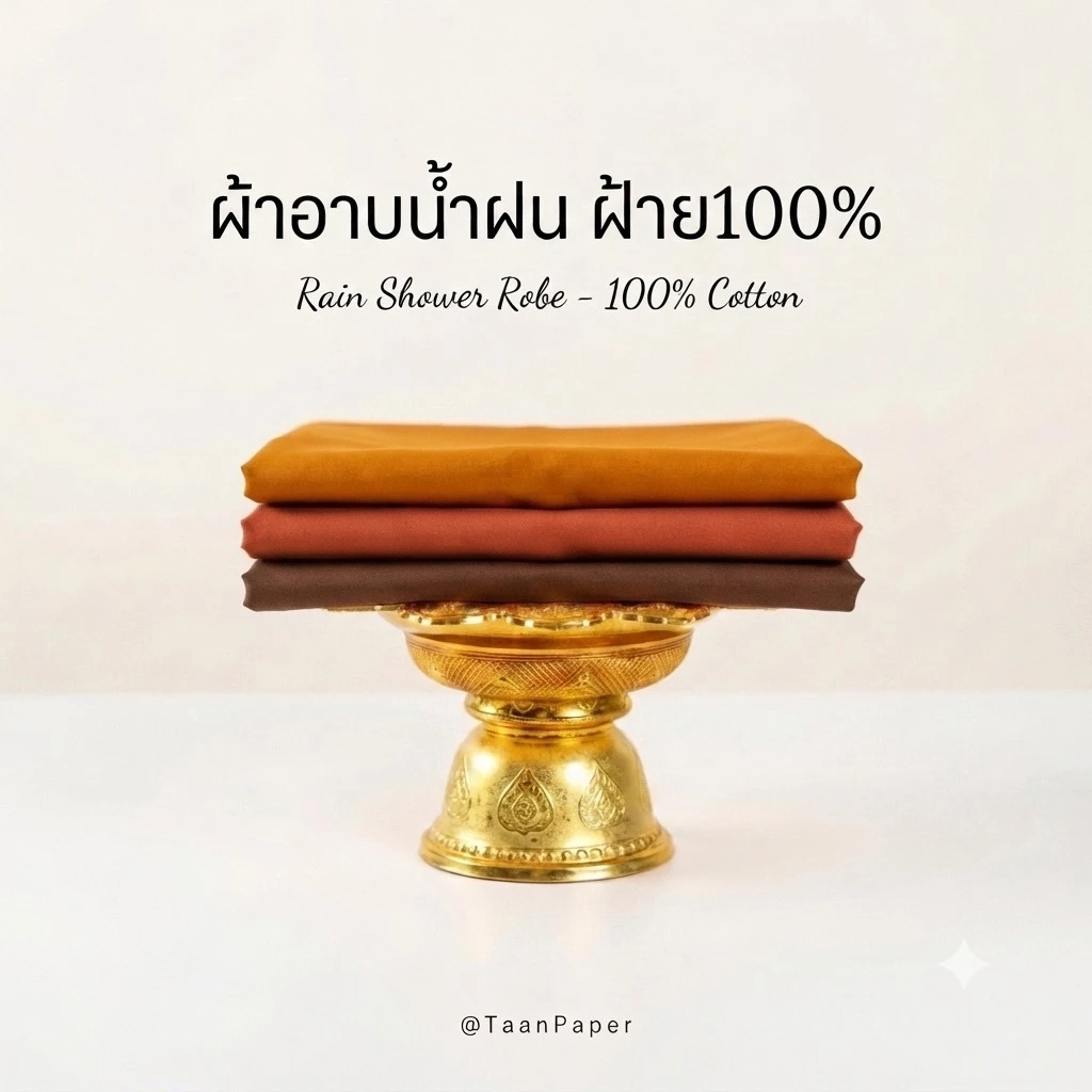 ผ้าอาบน้ำฝน ฝ้าย100% เนื้อดี สีไม่ตก ใช้ได้จริง