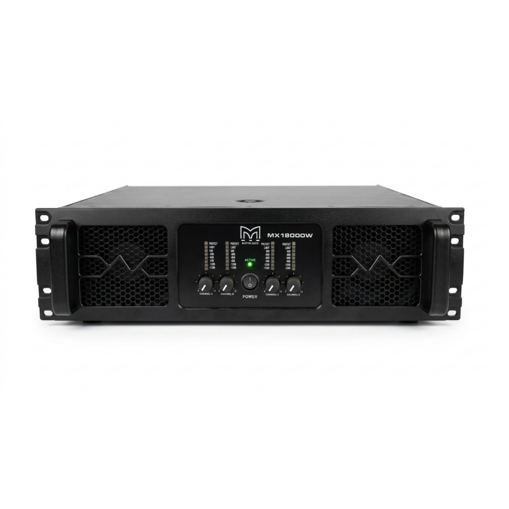 เพาเวอร์แอมป์ รุ่น MX-18000 W 4CH (ตัวท็อป คาปาสีทอง ) ขับซับ 18 นิ้วได้ 8 ดอก อิ่มๆ