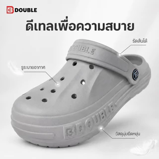 BB Double รองเท้าแตะพื้นหนา ดีไซน์เรียบง่าย สวมใส่ง่าย ระบายอากาศดี พร้อมสายรัดส้น เหมาะสำหรับเดินเล่น ท่องเที่ยว