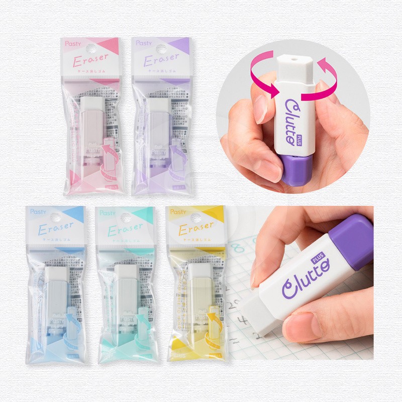 Plus Clutto Twist Eraser ER-0111 I ยางลบรูปทรงหกเหลี่ยมแบบหมุน เปลี่ยนไส้ได้