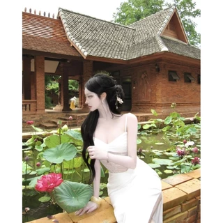 🌿🪷Verora dress🪷🌿 เดรสสายเดี่ยวสีขาวสุดละมุน ดีไซน์หรูดูแพง VR