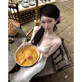 🌿🪷Verora dress🪷🌿 เดรสสายเดี่ยวสีขาวสุดละมุน ดีไซน์หรูดูแพง VR