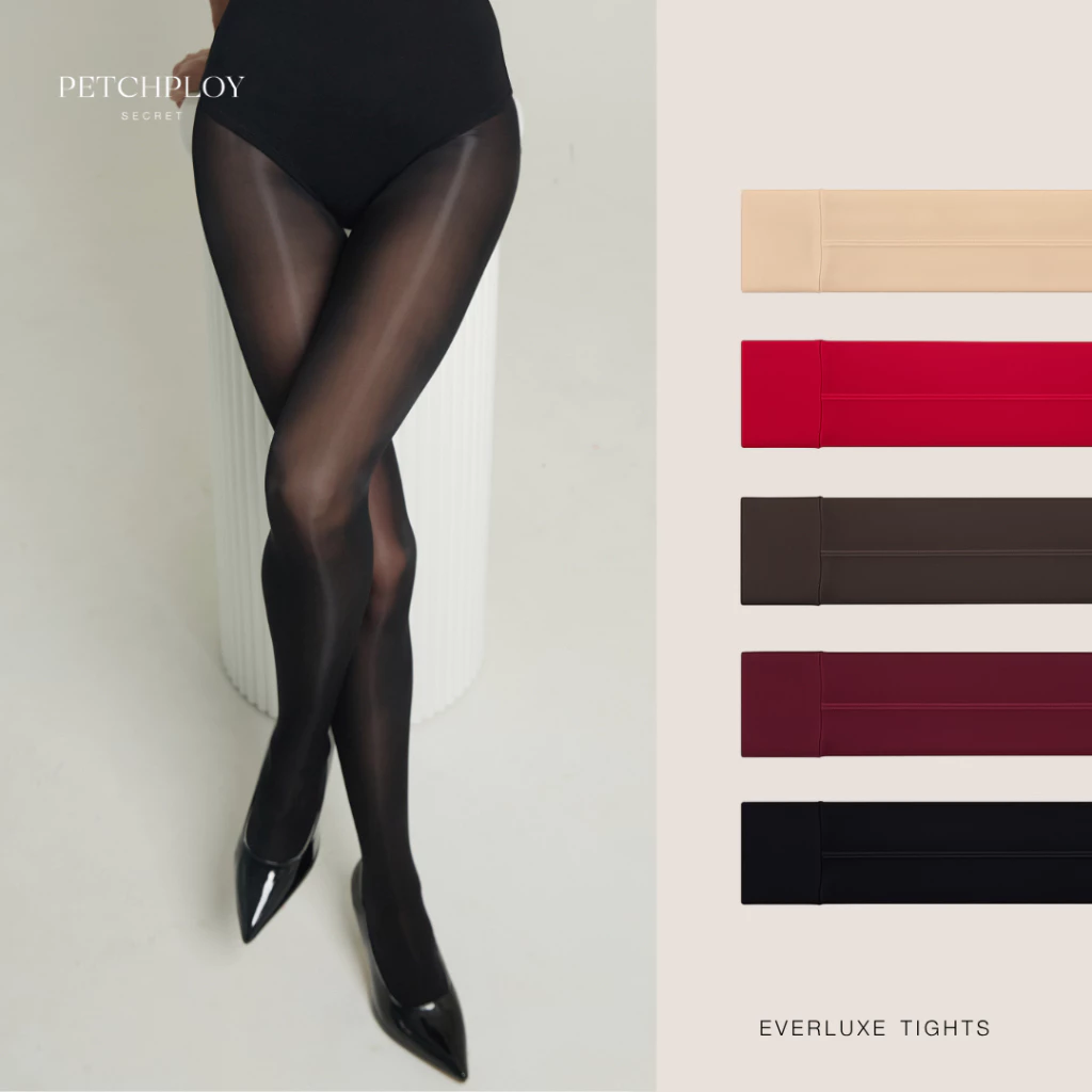 PETCHPLOYSECRET Everluxe Tights | ถุงน่องติดแกลมเพชรพลอย ผิวสัมผัสลื่น ถุงน่อง