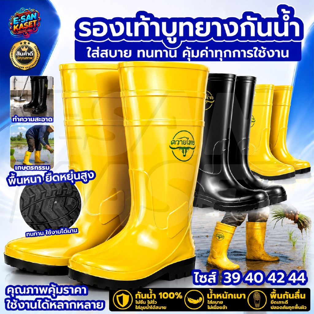 รองเท้าบูทกันน้ำ รองเท้าบูทสั้น รองเท้าบูทกันลื่น กันเปียก มีให้เลือกหลายไซส์ พร้อมส่ง