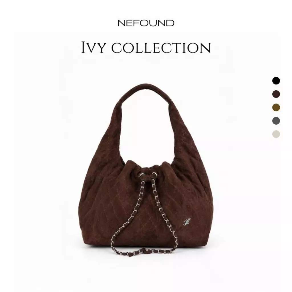 NF26061 NEFOUND กระเป๋าทรงจีบรุ่น Ivy หนังกลับ Premium
