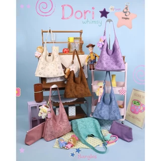 8angles-⭐️💟🍅Dori-whimsy กระเป๋าหนังแท้ ฉลุลาย Galaxy ขนาด14นิ้ว สายปรับไซซ์ยาวได้ by 8anglesshop E055