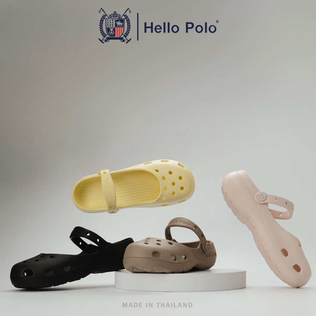 Hello Polo รองเท้าแตะผู้หญิง รองเท้าแฟชั่นลําลอง กันลื่น ทนต่อการสึกหรอ วัสดุ EVA รองเท้าแมรี่เจน ทรงบัลเล่ต์ รุ่นHP8075