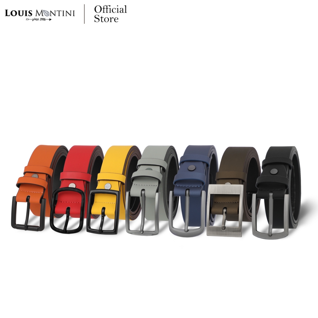 Louis Montini (The Helix) เข็มขัดผู้ชาย Men's Belt เข็มขัด PU แฟชั่น MPU13