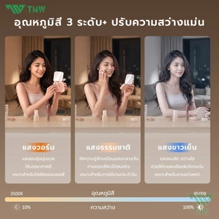 TNW DX35 เต็มหน้าจอไฟไลฟ์สด +โครงยึด การหมุน 180° LED ปรับได้3สี 3500K-8500K ไฟสตูดิโอ ไฟต่อเนื่อง ไลฟ์ดี ถ่ายรูปสวย