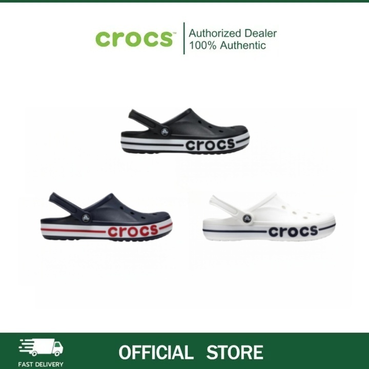 [รุ่นฮิตขายดีอันดับCrocs รองเท้าหัวโตCROCS Bayaband รุ่นแถบอักษร 💯แท้ รองเท้าแตะผู้ใหญ่ รองเท้าหัวโต รองเท้าแตะรัดส้น นุ