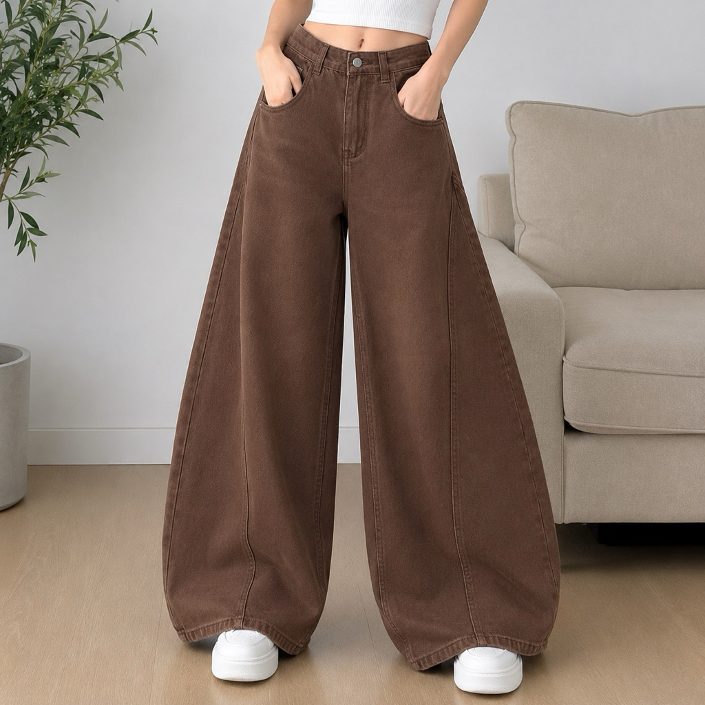 #501-1 (XS-9XL) jinjeans Barrel baggy Jeans ปลายขา 12-13.5 กางเกงยีนส์ทรงหลวม กระบอกใหญ่ ขากว้าง