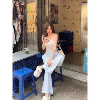 BABEJUB.X l KATHY PANTS กางเกงผ้าขายาวลายทาง ใส่สบายย น่ารักมากกก