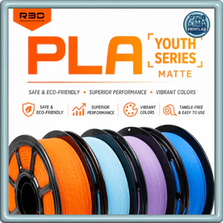 R3D PLA Matte 1KG With Roll 1.75mm เส้นพลาสติกเครื่องพิมพ์ 3D ผิวด้าน พิมพ์ง่าย 83 สี