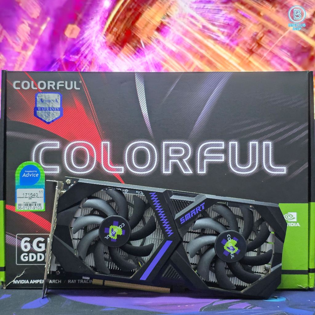 การ์ดจอ COLORFUL RTX 3050 6GB V4 V GDDR6 ไม่ต่อไฟเพิ่ม สินค้ามือสอง