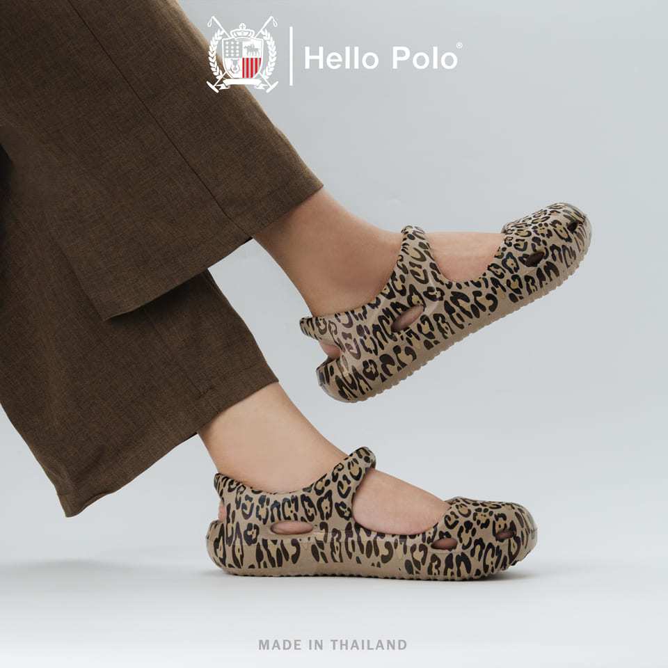 Hello Polo รุ่นHP8070L รองเท้าแมรี่เจนลายเสือ ตัวแม่สายแฟชั่น รองเท้าหัวโตผู้หญิงทรงชิคๆ นุ่มเบาสบาย