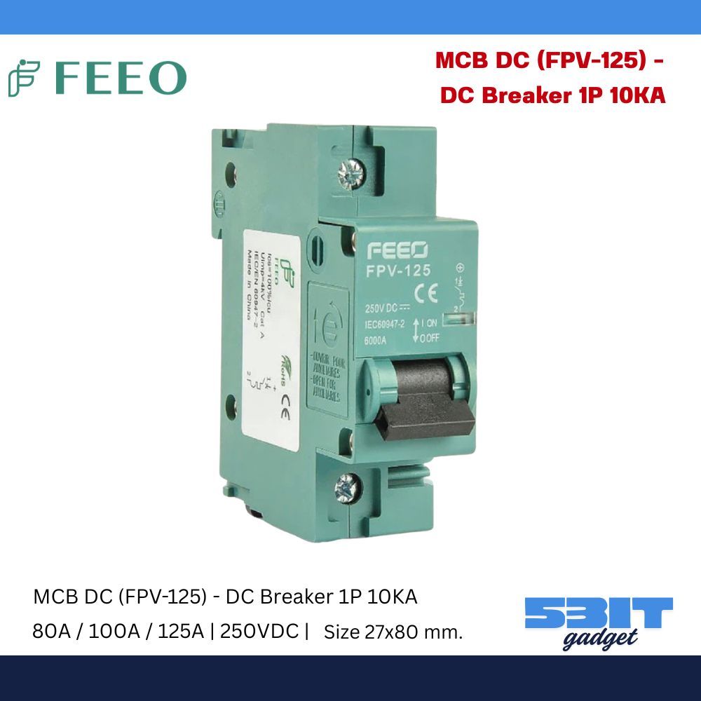 FEEO เบรกเกอร์ MCB DC (FPV-125) - DC Breaker 1P, 2P 10kA