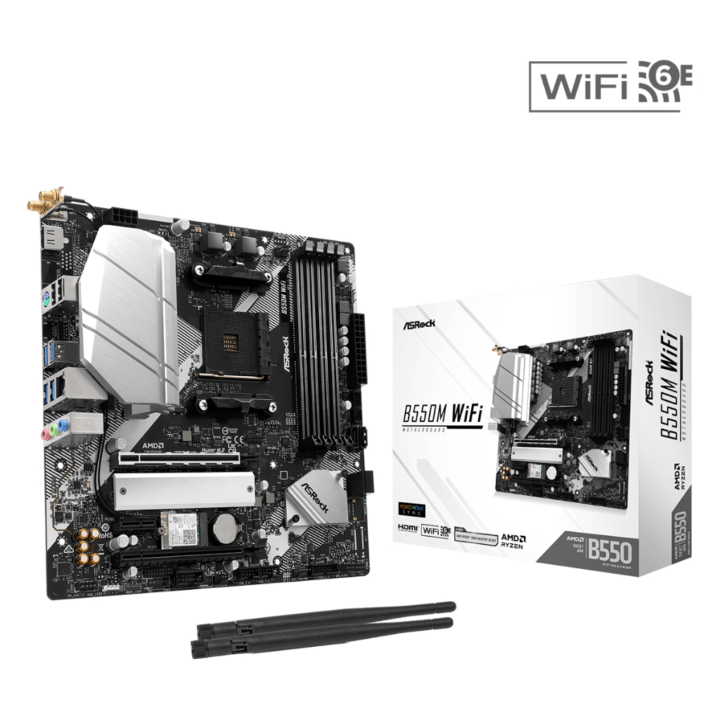 MAINBOARD (เมนบอร์ด)  Asrock B550M WiFi  AM4 DDR4 mATX