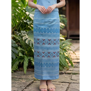 👗ผ้าถุงผ้าฝ้าย หมักโคลน ลายไทย แบบผูกเชือก เย็บสำเร็จสวมใส่ได้เลยไม่ต้องตัดเย็บเพิ่ม