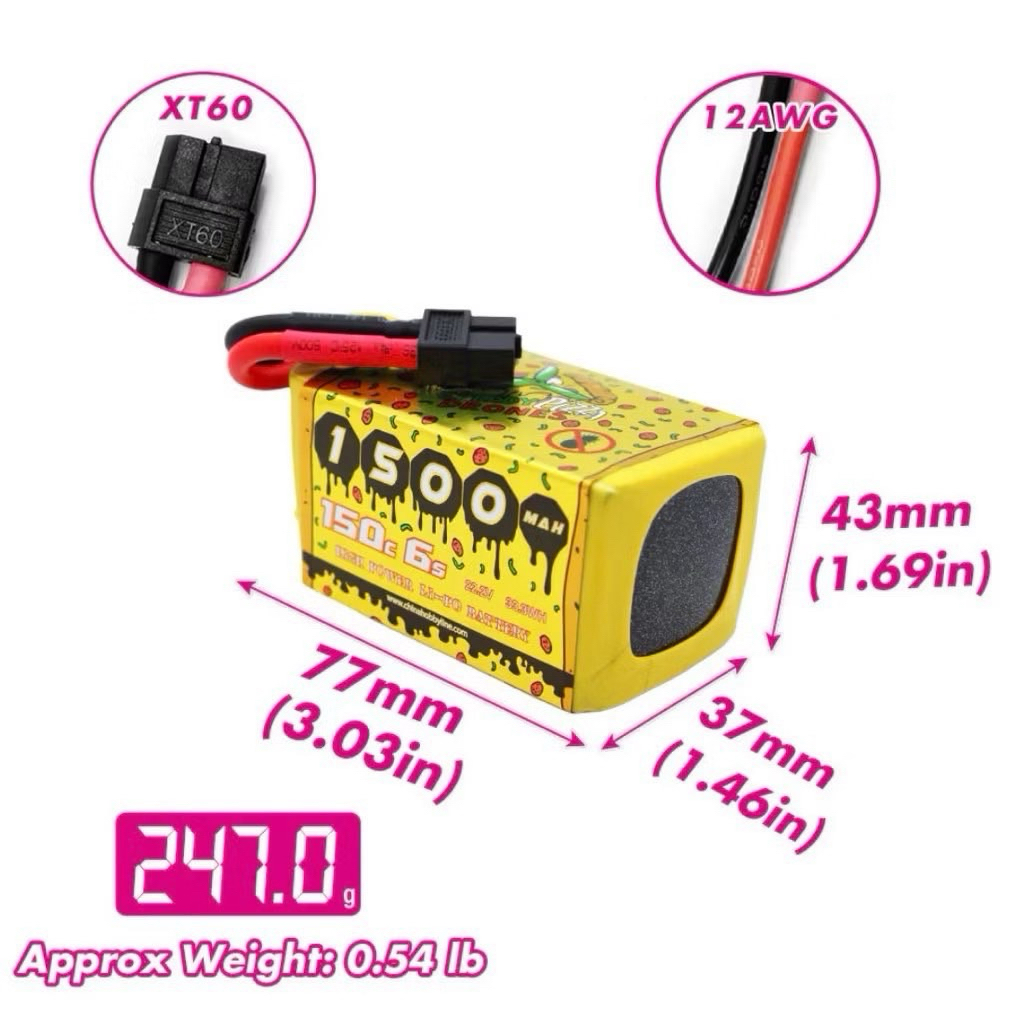 CNHL 6S 1500mAh 150C FPV Pizza PRO (XT60)