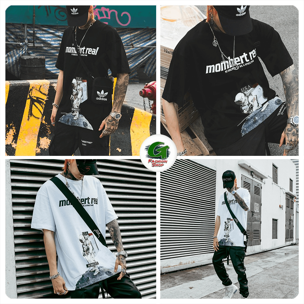 เสื้อยืด NASA OverSize ลายนักบินอวกาศ แขนสั้น เรียบ เท่ สไตล์เข้มๆ ผ้าคอตตอน นุ่มๆ (TSO-531)
