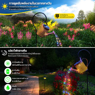 ไฟบัวรดน้ำวินเทจ LED กันน้ำ จัดตกแต่งสวนนอกบ้าน ไฟโซล่าเซลล์ solar light โคมไฟโซล่าเซลล์แต่ง