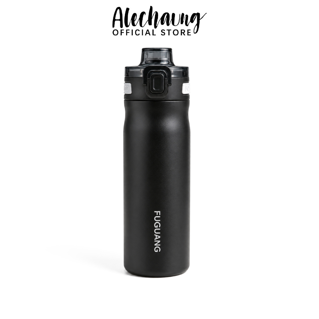 Alechaung ขวดน้ำมีหลอด ขวดเก็บความเย็น thermal water bottle 660ml ฝาเด้งเปิดมือเดียว ดื่มได้ 2แบบ พกพาง่าย