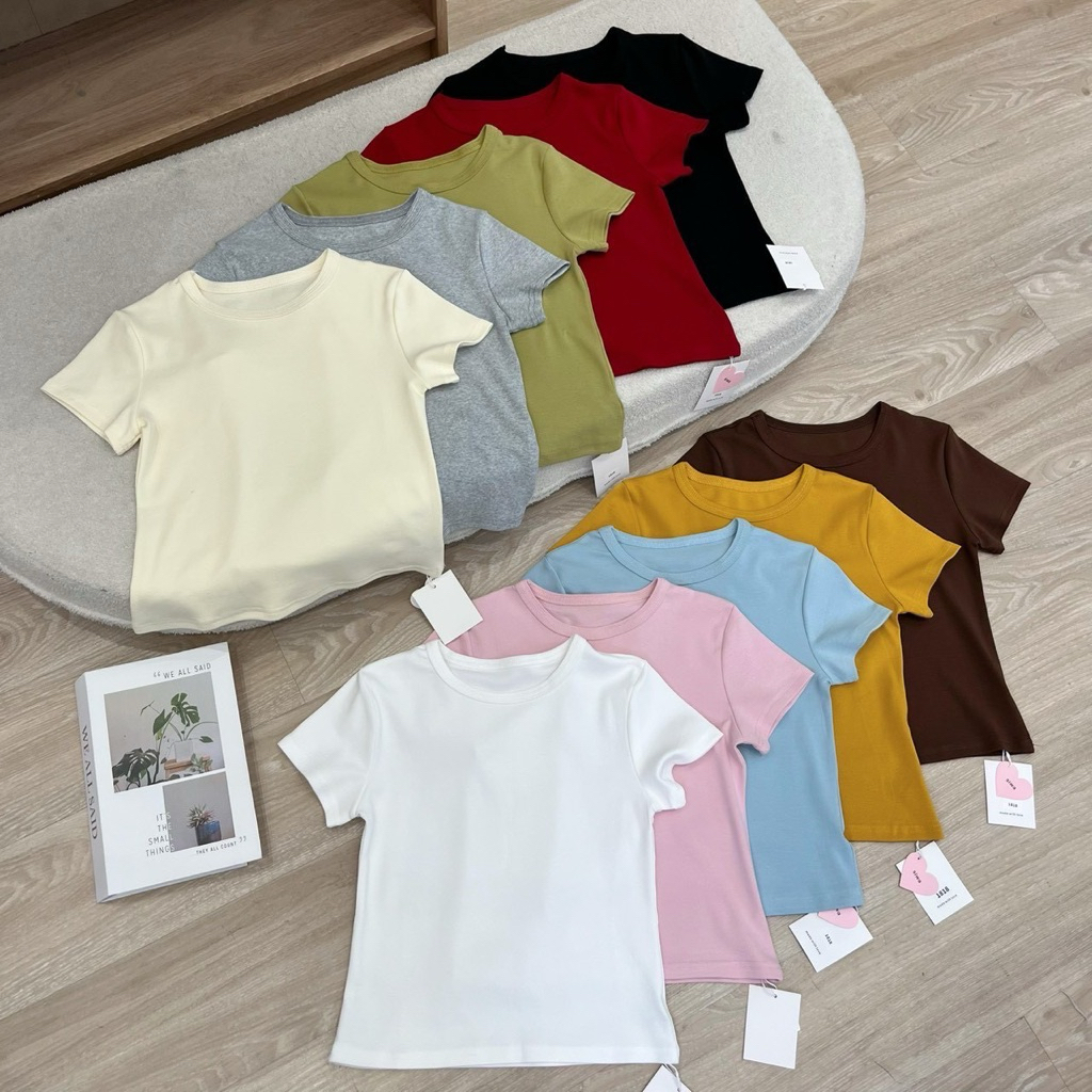 #Siwa เสื้อยืดสีพื้นงานนำเข้า สวยใส่สบายแมตช์ง่ายสุดๆ