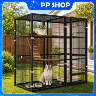 กรงแมว Cat Cage กรงแมวแบบใหญ่ๆ บ้านแมวแบบใหญ่ พื้นที่ว่างขนาดใหญ่ ป้องกันไม่ให้สัตว์เลี้ยงหลบหนี กรงแมว