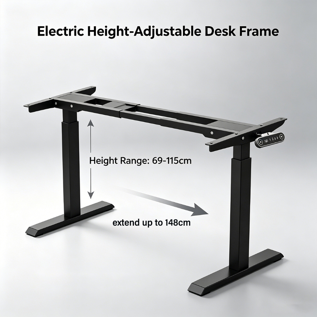 Dual motor- Electrically adjustable table base legs Retractable table rack Suitable for 180cm desktops ขาโต๊ะแบบยกไฟฟ้าไ