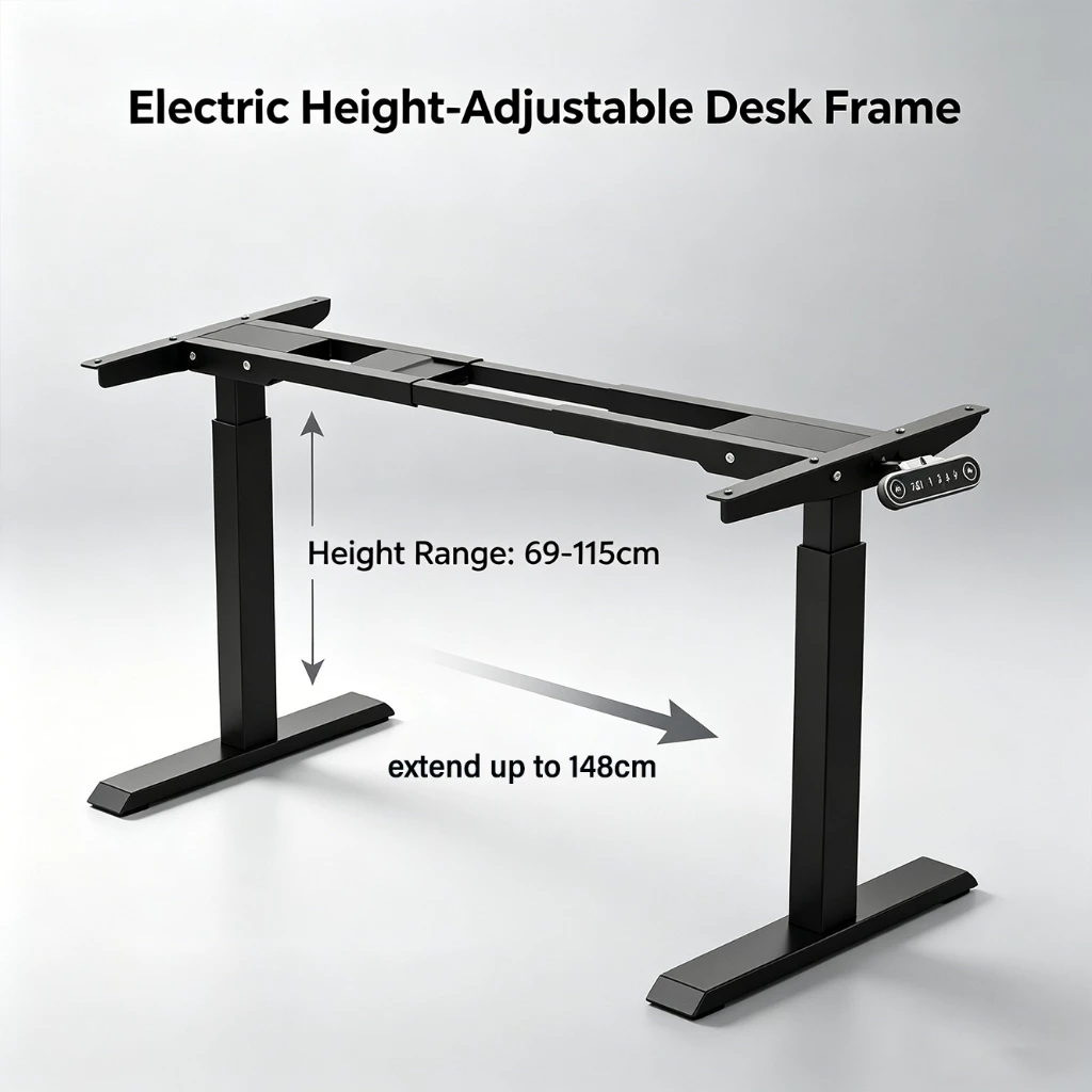 Dual motor- Electrically adjustable table base legs Retractable table rack Suitable for 180cm desktops ขาโต๊ะแบบยกไฟฟ้าไ