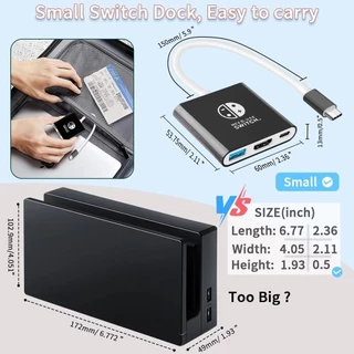 3 in 1 USB C HUB Type-C Docking Station NS Switch 2 Dock HDMI 4K 60HZ USB 3.0 PD 100W Fast Charge Docking สําหรับสวิทช์