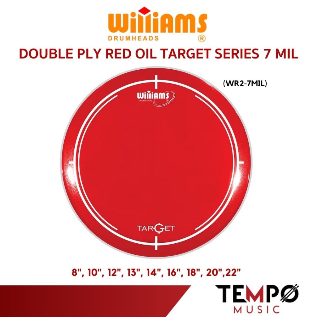 หนังกลองทอม Williams Target Red WR2 Drumhead